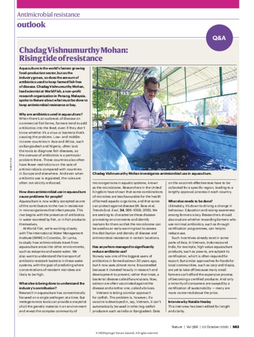Aquaculture’s role in propagating antimicrobial resistance must be addressed