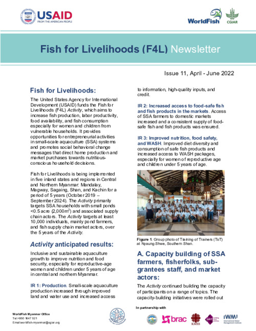 Fish for Livelihoods Newsletter (Apr - June 2022)