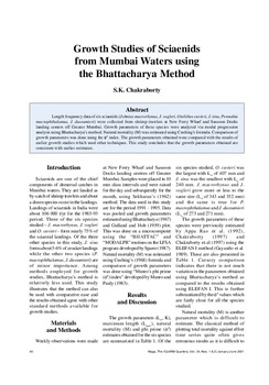 Growth studies of sciaenids from Mumbai waters using the Bhattacharya method