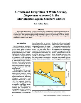 Growth and emigration of white shimp, Litopenaeus vannamei, in the Mar Muerto Lagoon, Southern Mexico