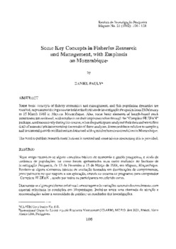 Some key concepts in fisheries research and management, with emphasis on Mozambique
