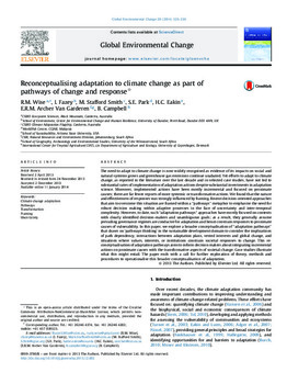 Reconceptualising adaptation to climate change as part of pathways of change and response