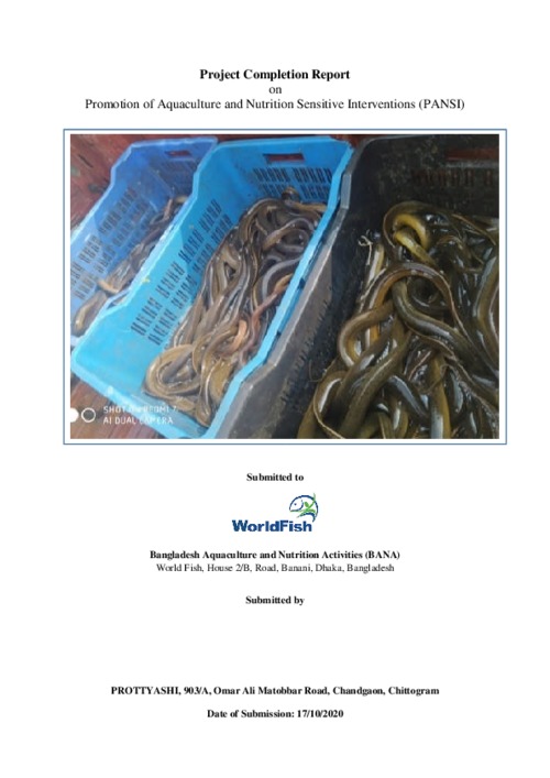 Project Completion Report on Promotion of Aquaculture and Nutrition Sensitive Interventions (PANSI)