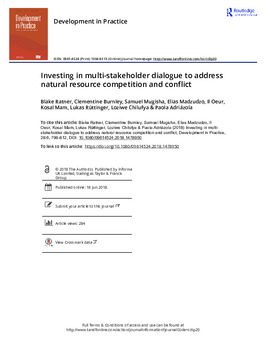 Investing in multi-stakeholder dialogue to address natural resource competition and conflict