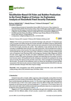 Smallholder-based oil palm and rubber production in the forest region of Guinea: An exploratory analysis of household food security outcomes