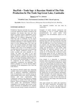 BayFish - Tonle Sap: a Bayesian model of the fish production in the Tonle Sap Great Lake, Cambodia.