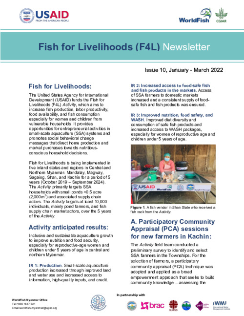 Fish for Livelihoods Newsletter (Jan - Mar 2022)