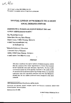 Spatial Linear Approximate to Almost Ideal Demand System