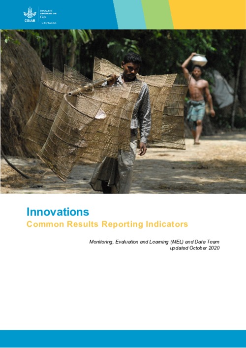 Innovations: Common results reporting indicator