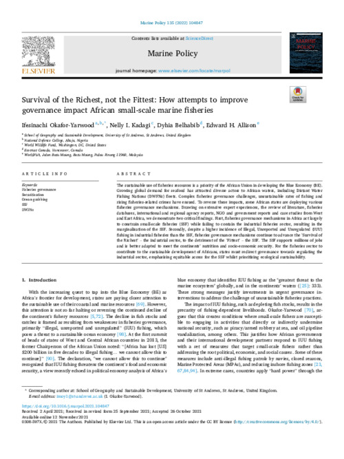 Survival of the Richest, not the Fittest: How attempts to improve governance impact African small-scale marine fisheries