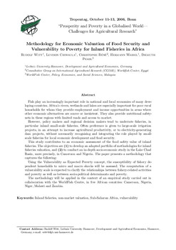 Methodology for economic valuation of food security and vulnerability to poverty for inland fisheries in Africa