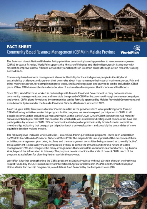 Community Based Resource Management in Malaita Province