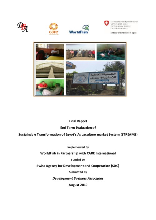SDC_End Term Evaluation of  Sustainable Transformation of Egypt’s Aquaculture market System (STREAMS)_Final report_August 2019