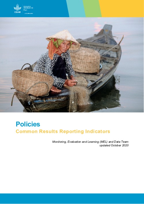 Policies:  Common results reporting indicator