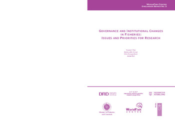 Governance and institutional changes in fisheries : issues and priorities for research