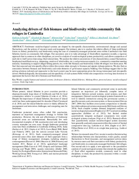Analyzing drivers of fish biomass and biodiversity within community fish refuges in Cambodia