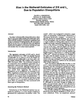 Bias in the Wetherall estimates of Z/K and L due to population disequilibria