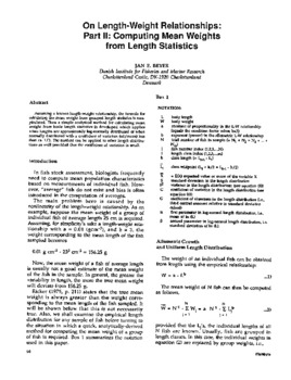 On length-weight relationships. Part II: Computing mean weights from length statistics