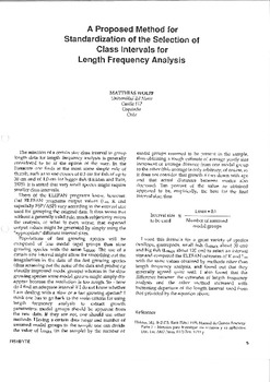 A proposed method for standardization of the selection of class intervals for length frequency analysis
