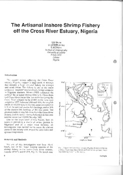 The artisanal inshore shrimp fishery off the cross river estuary, Nigeria