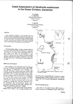 Catch assessment of Sardinella maderensis in the Ocean Division, Cameroon
