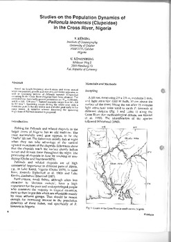 Studies on the population dynamics of Pellonula leonensis (Clupeidae) in the Cross River, Nigeria