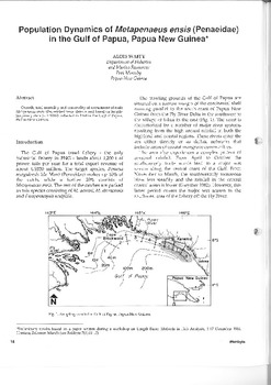 Population dynamics of Metapenaeus ensis (Penaeidae) in the Gulf of Papua, Papua New Guinea
