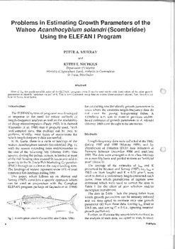Problems in estimating growth parameters of the wahoo Acanthocybium solandri (Scombridae) using the ELEFAN 1 program