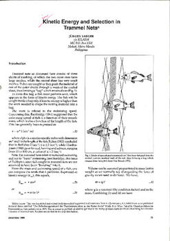 Kinetic energy and selection in trammel nets