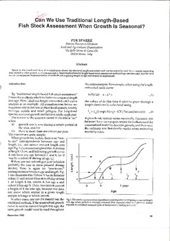 Can we use traditional length-based fish stock assessment when growth is seasonal?