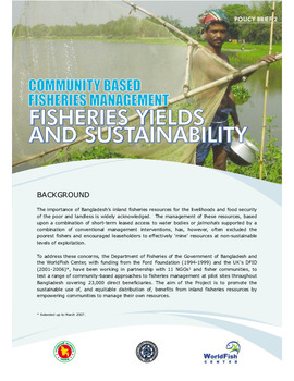 Community based fisheries management : fisheries yields and sustainability