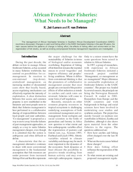 African freshwater fisheries: what needs to be managed?