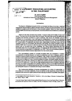 Fishery resources accounting in the Philippines