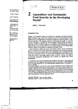 Aquaculture and sustainable food security in the developing world