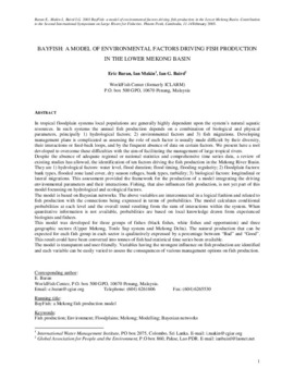 Bayfish: a model of environmental factors driving fish production in the lower Mekong basin