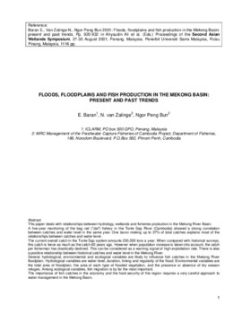 Floods, floodplains and fish production in the Mekong basin: present and past trends