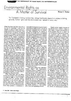 Environmental rights as a matter of survival