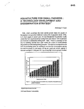 Aquaculture for small farmers: a technology development and dissemination strategy