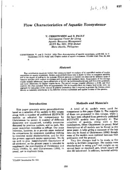 Flow characteristics of aquatic ecosystems