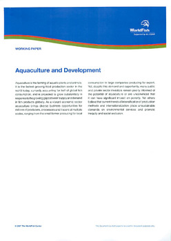 Aquaculture and development
