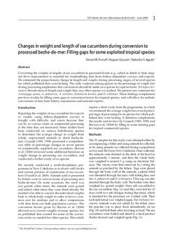 Changes in weight and length of sea cucumbers during conversion to processed beche-de-mer: filling gaps for some exploited tropical species