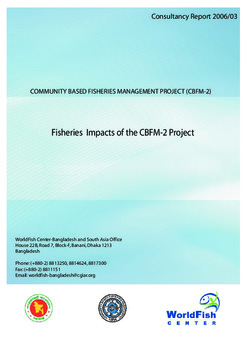 Fisheries impacts of the CBFM-2 project: final assessment of the impact of the CBFM project on community managed fisheries in Bangladesh