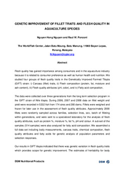 Genetic improvement of fillet traits and flesh quality in aquaculture species