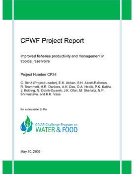 Improved fisheries productivity and management in tropical reservoirs