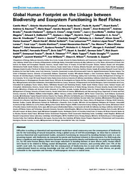 Global human footprint on the linkage between biodiversity and ecosystem functioning in reef fishes