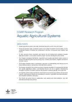CGIAR Research Program. Aquatic agricultural systems