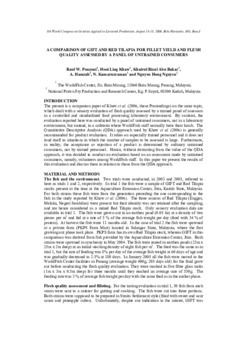 A comparison of GIFT and red tilapia for fillet yield and sensory attributes of flesh quality assessed by a panel of untrained consumers