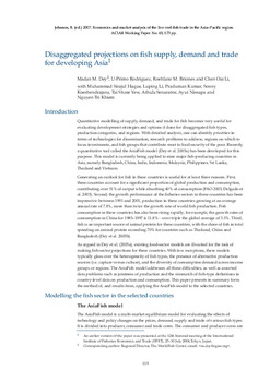Disaggregated projections on fish supply, demand and trade for developing Asia