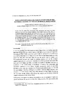 Population dynamics of Lysmata Ensirostris in the Kutubdia channel of the Bay of Bengal, Bangladesh