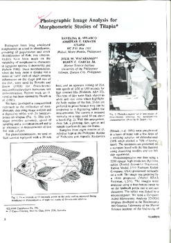 Photographic image analysis for morphometric studies of tilapia